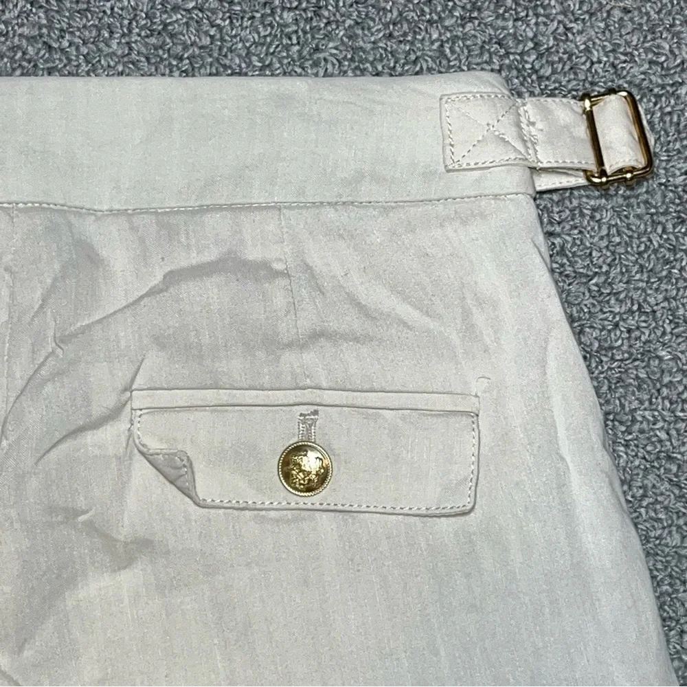 J Crew Linen Blend Mario Bellucci Pants Womens Size 2 Tan Italian Straight Leg - Picture 9 of 12